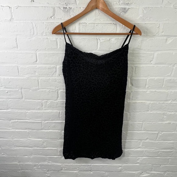 The Impeccable Pig Women's Leopard Print Mini Dress Sleeveless Black Size M - Picture 1 of 4